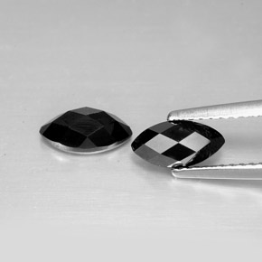 캐럿 천연 검정색 스피넬 보석, 마퀴즈, 8.1×4.1 mm, 불투명체
