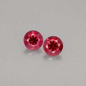 캐럿 천연 핑크 레드 스피넬 보석, 라운드 컷, 4.12 mm, VVS-VS
