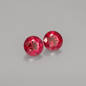 캐럿 천연 핑크 레드 스피넬 보석, 라운드 컷, 4.12 mm, VVS-VS