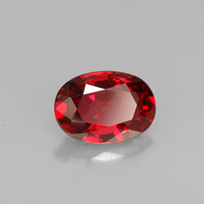 0.68캐럿 천연 레드 스피넬, 타원형 컷, 6.5×4.6 mm, VS