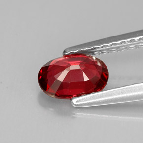 0.68캐럿 천연 레드 스피넬, 타원형 컷, 6.5×4.6 mm, VS