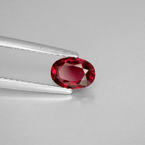 0.70캐럿 천연 레드 스피넬, 타원형 컷, 6.5×4.6 mm, VS