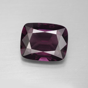 3.46캐럿 천연 딥 퍼플 스피넬, 쿠션 컷, 10.1×8.1 mm, VS