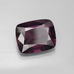 3.46캐럿 천연 딥 퍼플 스피넬, 쿠션 컷, 10.1×8.1 mm, VS