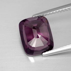 3.46캐럿 천연 딥 퍼플 스피넬, 쿠션 컷, 10.1×8.1 mm, VS