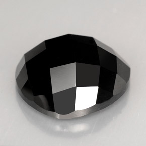 11.09캐럿 천연 검정색 스피넬, 트릴리언, 14.1×13.9 mm, 불투명체