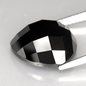 11.09캐럿 천연 검정색 스피넬, 트릴리언, 14.1×13.9 mm, 불투명체
