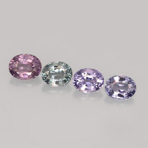 캐럿 천연 멀티컬러 스피넬 보석, 타원형 컷, 5.3×4.3 mm, VVS-VS