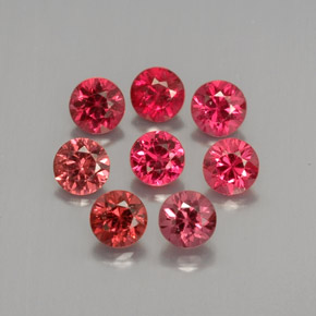 캐럿 천연 멀티 레드 스피넬 보석, 라운드 컷, 2.99 mm, VS