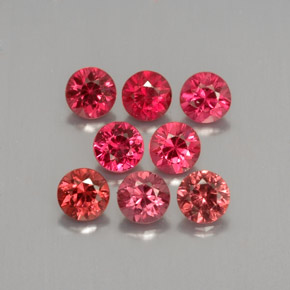 캐럿 천연 멀티 레드 스피넬 보석, 라운드 컷, 2.99 mm, VS