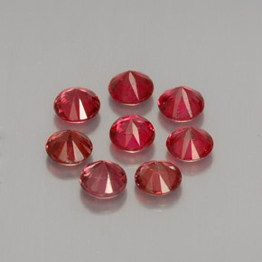 캐럿 천연 멀티 레드 스피넬 보석, 라운드 컷, 2.99 mm, VS