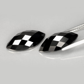 캐럿 천연 검정색 스피넬 보석, 마퀴즈, 16.2×8.2 mm, 불투명체