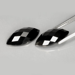캐럿 천연 검정색 스피넬 보석, 마퀴즈, 16.1×8.1 mm, 불투명체