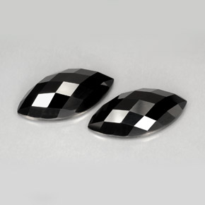 캐럿 천연 검정색 스피넬 보석, 마퀴즈, 16.3×8.2 mm, 불투명체