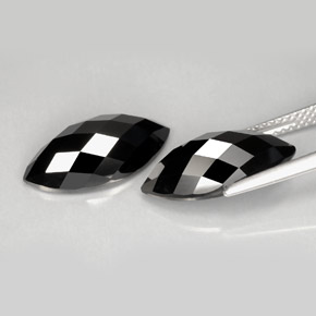 캐럿 천연 검정색 스피넬 보석, 마퀴즈, 16.3×8.2 mm, 불투명체