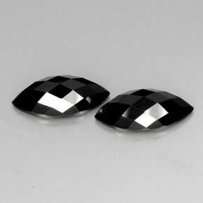 캐럿 천연 검정색 스피넬 보석, 마퀴즈, 16.2×8.2 mm, 불투명체