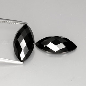 캐럿 천연 검정색 스피넬 보석, 마퀴즈, 16.2×8.2 mm, 불투명체