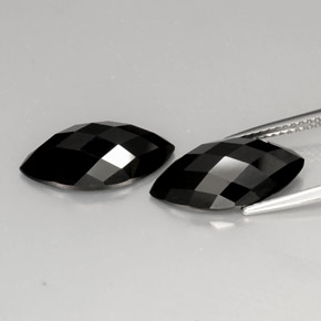 캐럿 천연 검정색 스피넬 보석, 마퀴즈, 16.2×8.2 mm, 불투명체