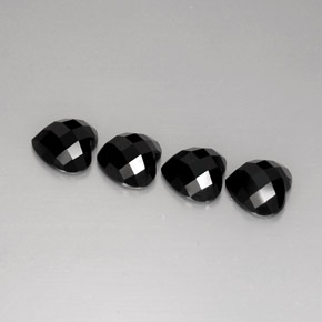 캐럿 천연 검정색 스피넬 보석, 하트 모양, 8.1×7.8 mm, 불투명체