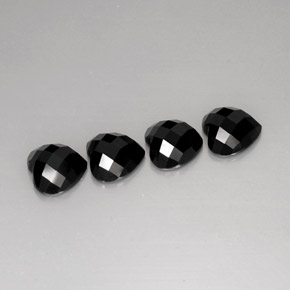 캐럿 천연 검정색 스피넬 보석, 하트 모양, 8.1×7.8 mm, 불투명체