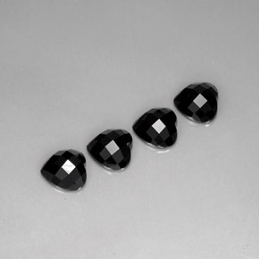 캐럿 천연 검정색 스피넬 보석, 하트 모양, 8.1×7.9 mm, 불투명체