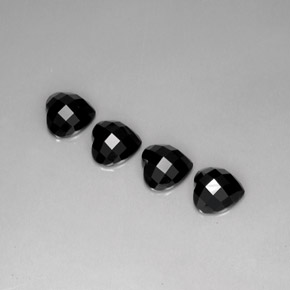 캐럿 천연 검정색 스피넬 보석, 하트 모양, 8.1×7.9 mm, 불투명체