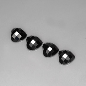 캐럿 천연 검정색 스피넬 보석, 하트 모양, 8×7.9 mm, 불투명체