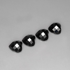 캐럿 천연 검정색 스피넬 보석, 하트 모양, 8×7.9 mm, 불투명체