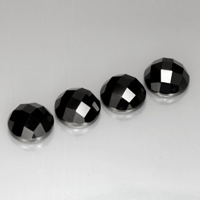 캐럿 천연 검정색 스피넬 보석, 라운드 컷, 10.10 mm, 불투명체