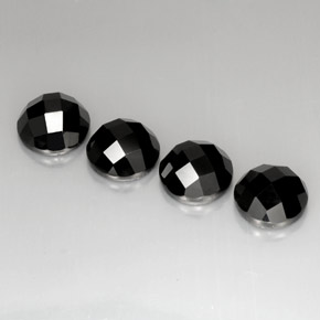 캐럿 천연 검정색 스피넬 보석, 라운드 컷, 10.10 mm, 불투명체