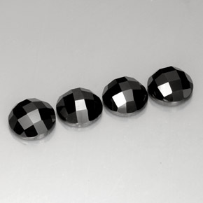 캐럿 천연 검은색 스피넬 보석, 라운드 컷, 불투명체