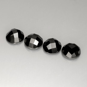 캐럿 천연 검정색 스피넬 보석, 라운드 컷, 10.01 mm, 불투명체