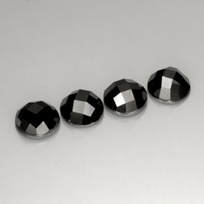캐럿 천연 검정색 스피넬 보석, 라운드 컷, 10.01 mm, 불투명체