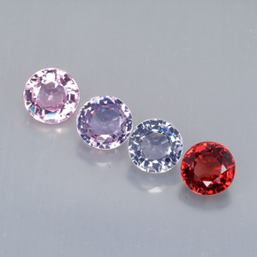 캐럿 천연 멀티컬러 스피넬 보석, 라운드 컷, 4.56 mm, VS