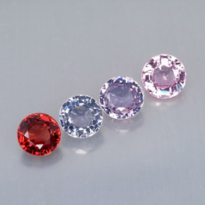 캐럿 천연 멀티컬러 스피넬 보석, 라운드 컷, 4.56 mm, VS