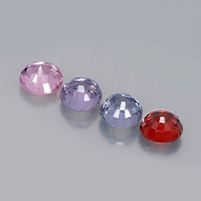 캐럿 천연 멀티컬러 스피넬 보석, 라운드 컷, 4.56 mm, VS