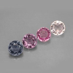 캐럿 천연 멀티컬러 스피넬 보석, 라운드 컷, 5.28 mm, VS