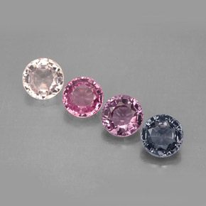 캐럿 천연 멀티컬러 스피넬 보석, 라운드 컷, 5.28 mm, VS