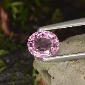 0.60캐럿 천연 핑크빛 퍼플 스피넬, 타원형 컷, 5.4×4.6 mm, VVS-VS