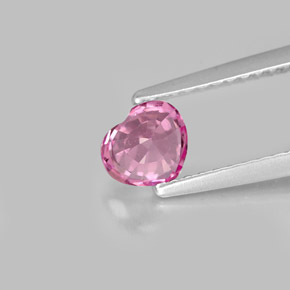 0.68캐럿 천연 핑크 스피넬, 하트 모양, 5.6×4.8 mm, VVS-VS