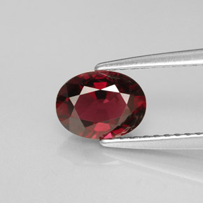 1.11캐럿 천연 레드 스피넬, 타원형 컷, 7.4×5.5 mm, VVS-VS
