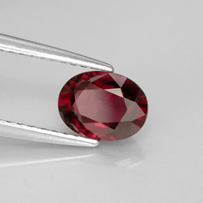 1.11캐럿 천연 레드 스피넬, 타원형 컷, 7.4×5.5 mm, VVS-VS
