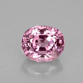 2.24캐럿 천연 보랏빛 핑크 스피넬, 타원형 컷, 7.8×6.6 mm, VVS