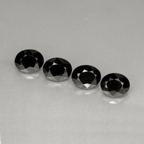 캐럿 천연 검정색 스피넬 보석, 타원형 컷, 8.8×7.1 mm, 불투명체