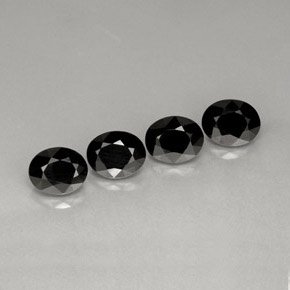 캐럿 천연 검정색 스피넬 보석, 타원형 컷, 8.8×7.1 mm, 불투명체