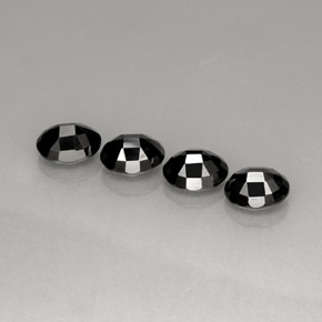 캐럿 천연 검정색 스피넬 보석, 타원형 컷, 8.8×7.1 mm, 불투명체