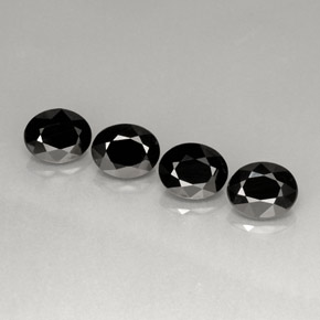 캐럿 천연 검정색 스피넬 보석, 타원형 컷, 8.9×7.2 mm, 불투명체