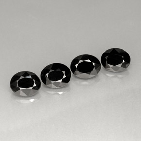 캐럿 천연 검정색 스피넬 보석, 타원형 컷, 8.9×7.2 mm, 불투명체