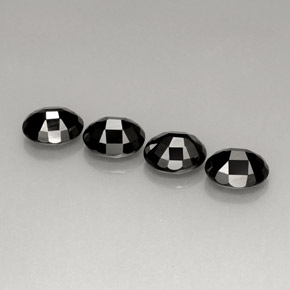 캐럿 천연 검정색 스피넬 보석, 타원형 컷, 8.9×7.2 mm, 불투명체