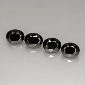 캐럿 천연 검정색 스피넬 보석, 타원형 컷, 8.9×7.2 mm, 불투명체